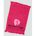 T-100 Fingertip Fringed Towel 11x18 Hot Pink- (Printed)